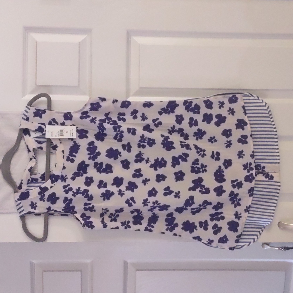 cabi 5357 NWT High Low Vintage Floral Blue White Size XS